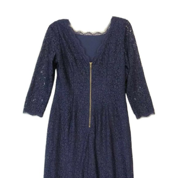 Adrianna Papell Woman Lace Long Sleeve Gown Dress - Picture 4 of 8